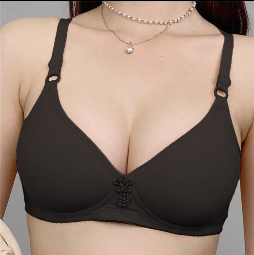 Plain Mid Ribbon Bra