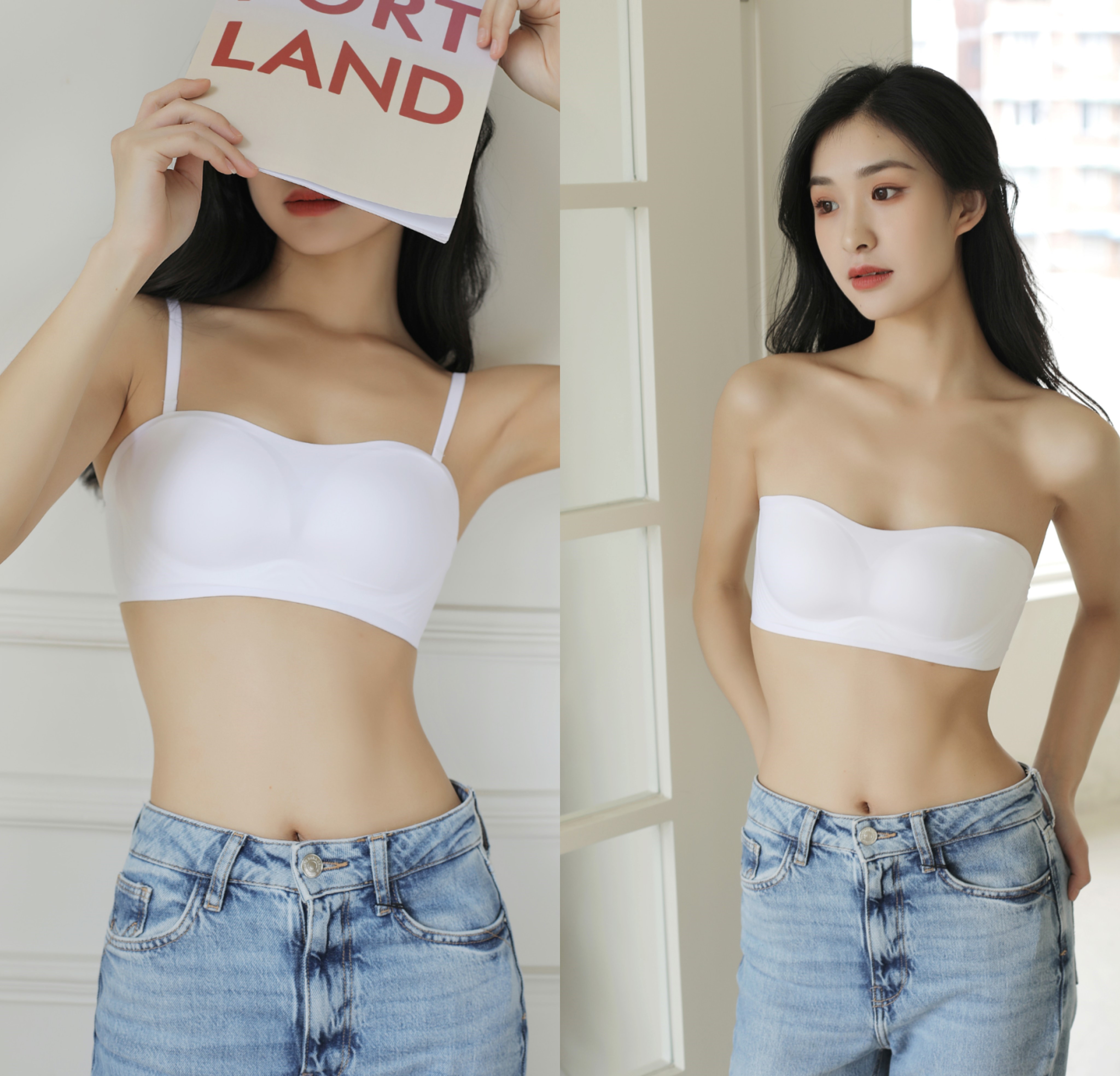 Strapless Felxible Bra - White