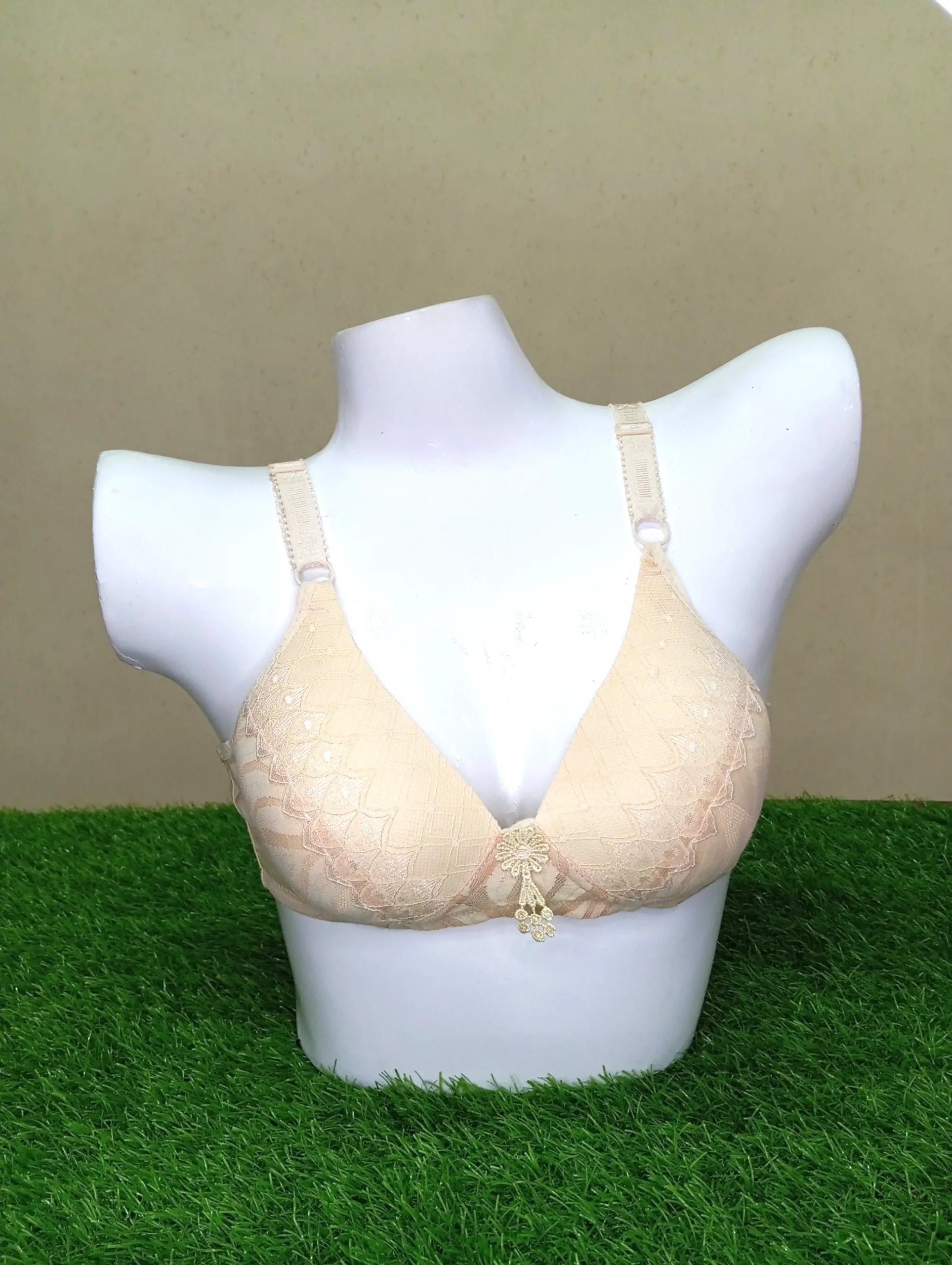 Front Design Padded Bra - Cream