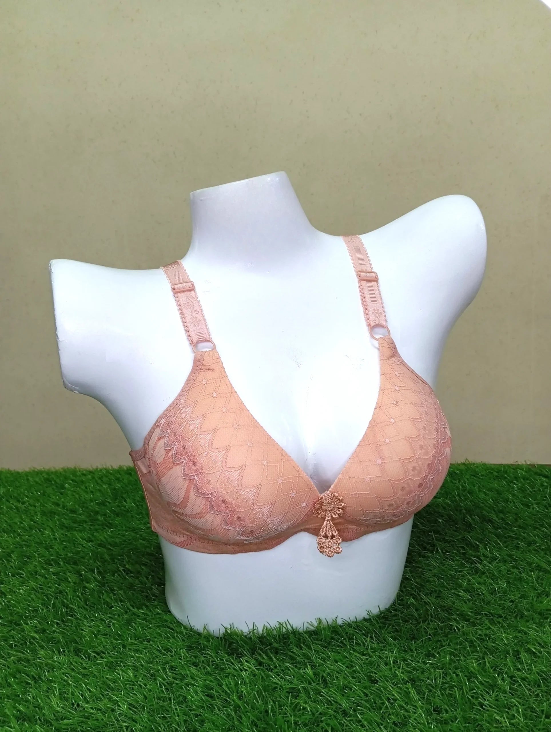 Front Design Padded Bra - Nude