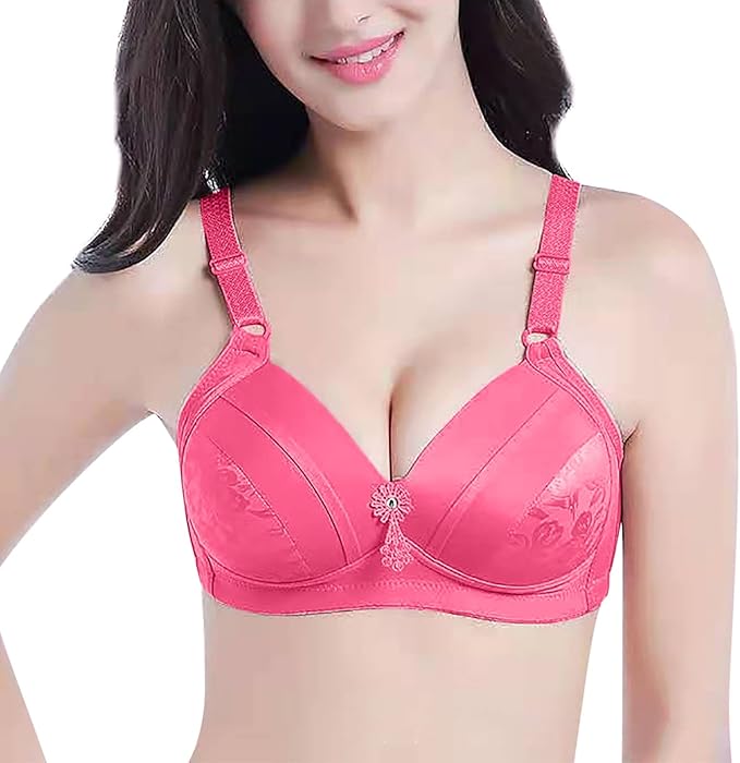 Half Cup Shine Flower Padded Design - Pink